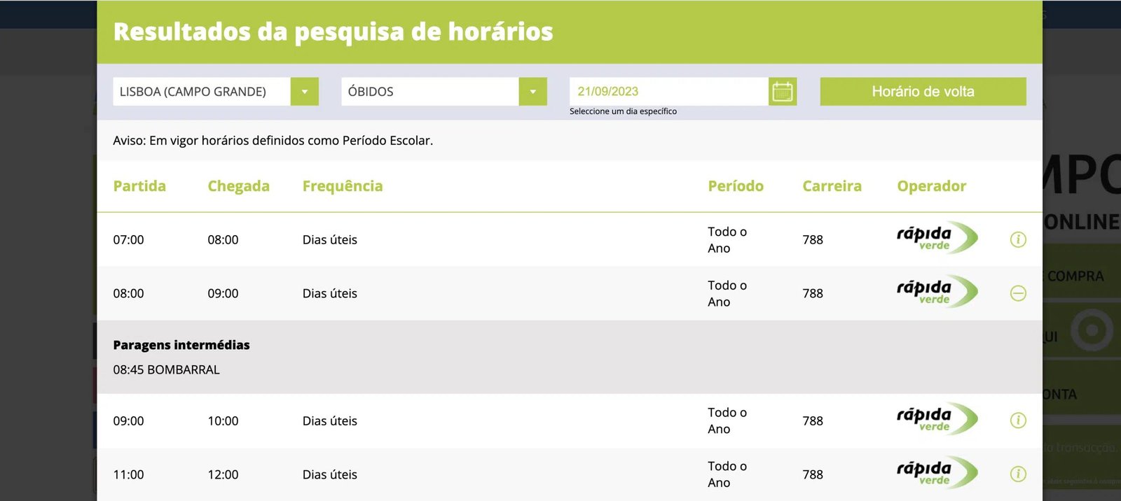 班次查詢 Bus schedule